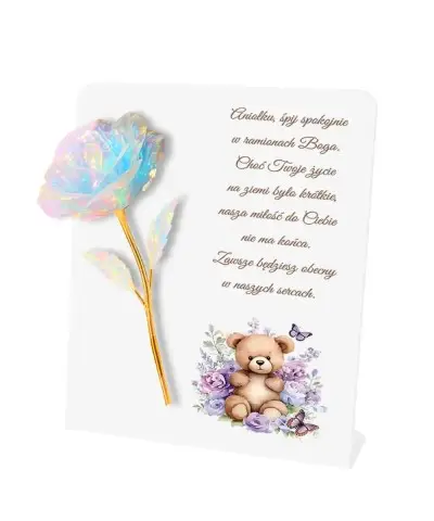 Znicz Statuetka Dla Dziecka Premium 22 cm Wieczna Róża na Grób