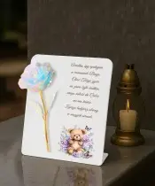 Znicz Statuetka Dla Dziecka Premium 22 cm Wieczna Róża na Grób