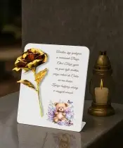 Znicz Statuetka Dla Dziecka Premium 22 cm Wieczna Róża na Grób Wszystkich Świętych