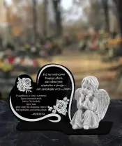 Znicz Premium Statuetka Led Figurka Anioł Gipsowy Na Cmentarz Grób