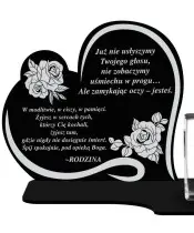 Znicz Premium Statuetka Serce Kryształowe Zdjęcie 3D Na Grób