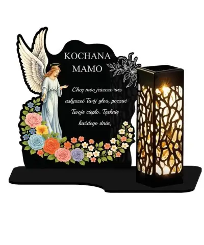 Wieczny Znicz Solarny Statuetka Anioł na Grób Wszystkich Świętych
