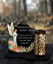 Wieczny Znicz Solarny Statuetka Anioł na Grób Wszystkich Świętych